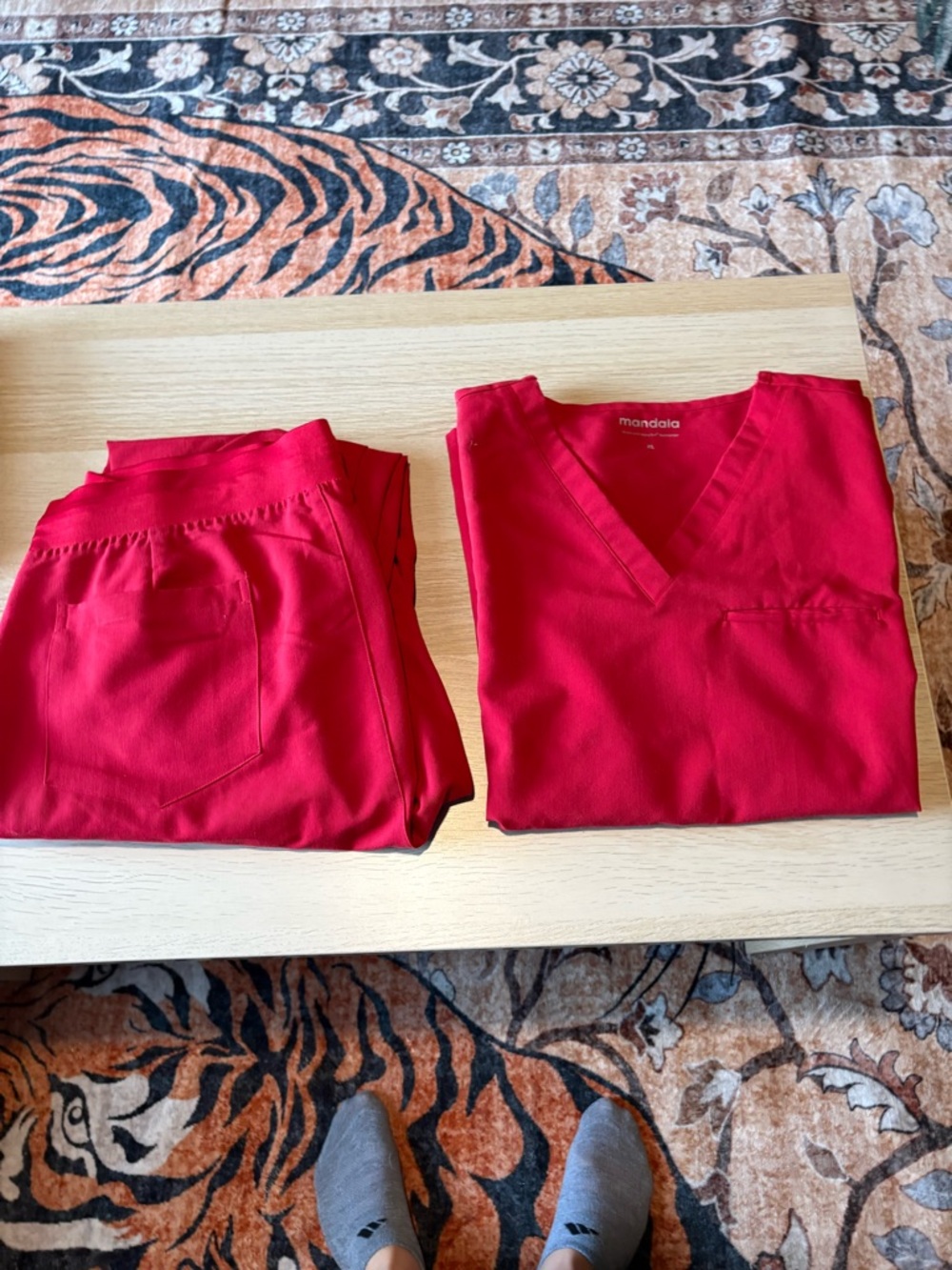 Mandala Scrubs set in red